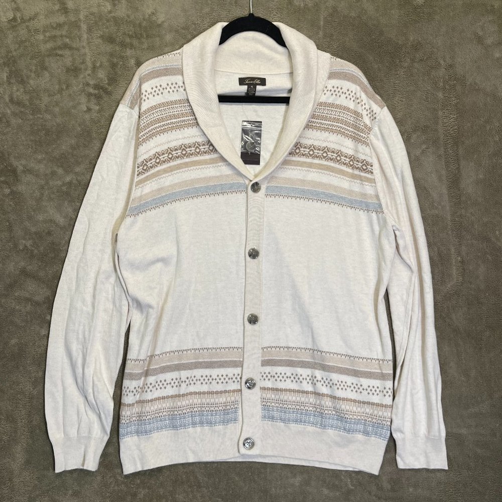 Tasso Elba Cashmere Blend Laying Cardigan Sweater
